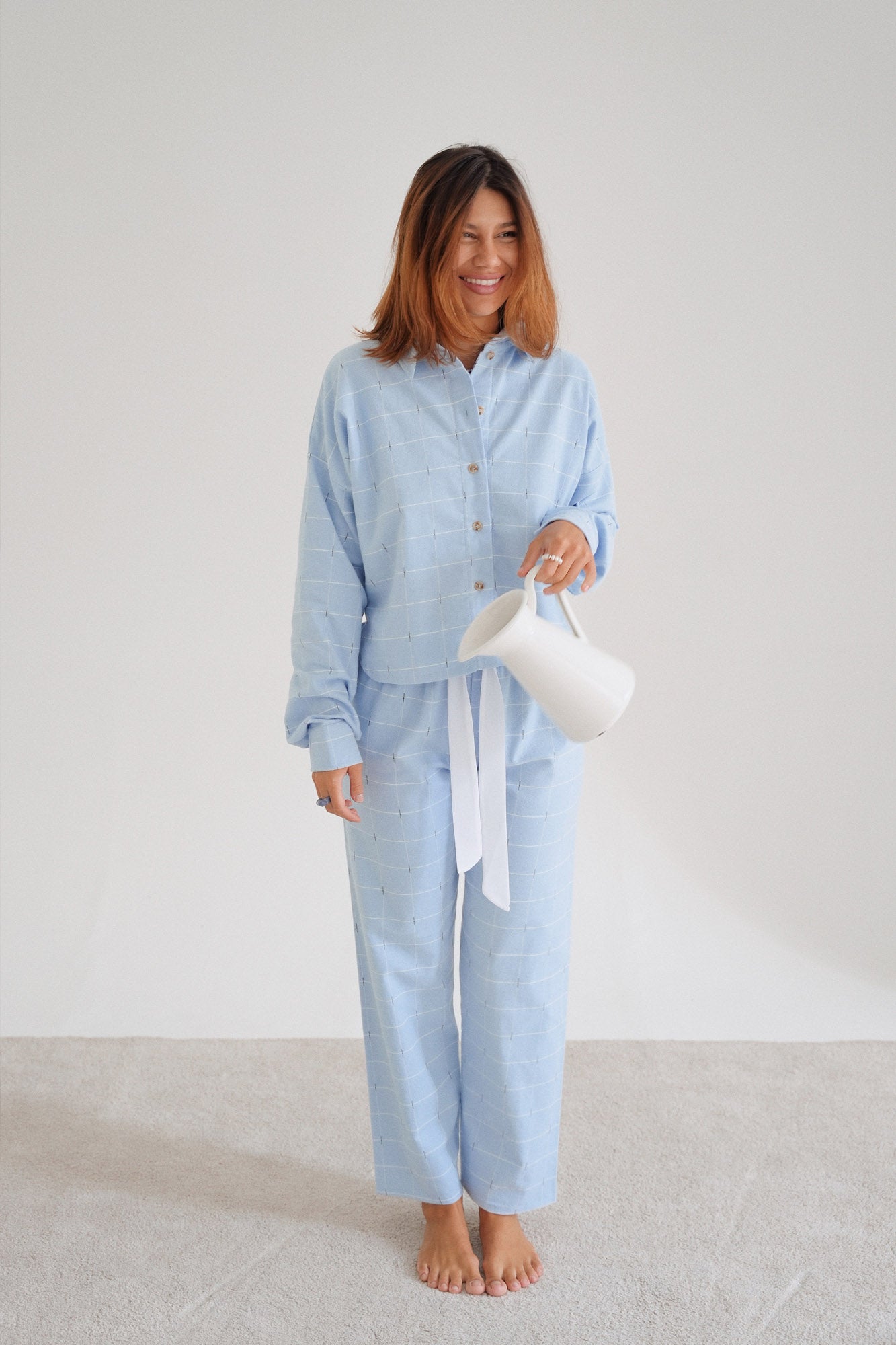 Hose Flanell Blau