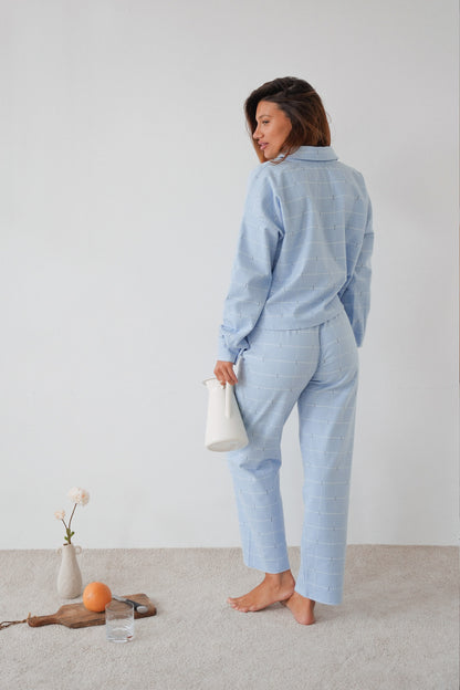 Hose Flanell Blau