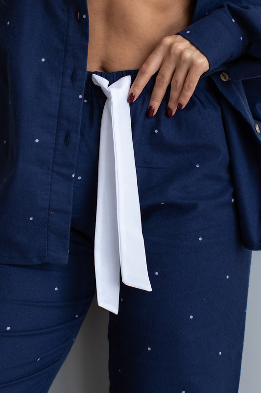 Hose Flanell Dunkelblau