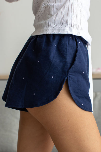 Shotrs Flanell Dunkelblau